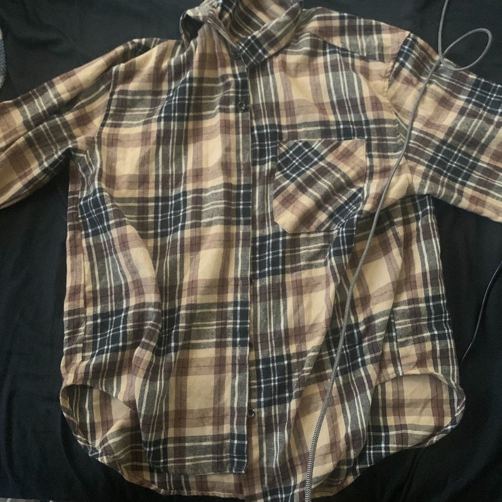 Black and Brown Plaid Shirt